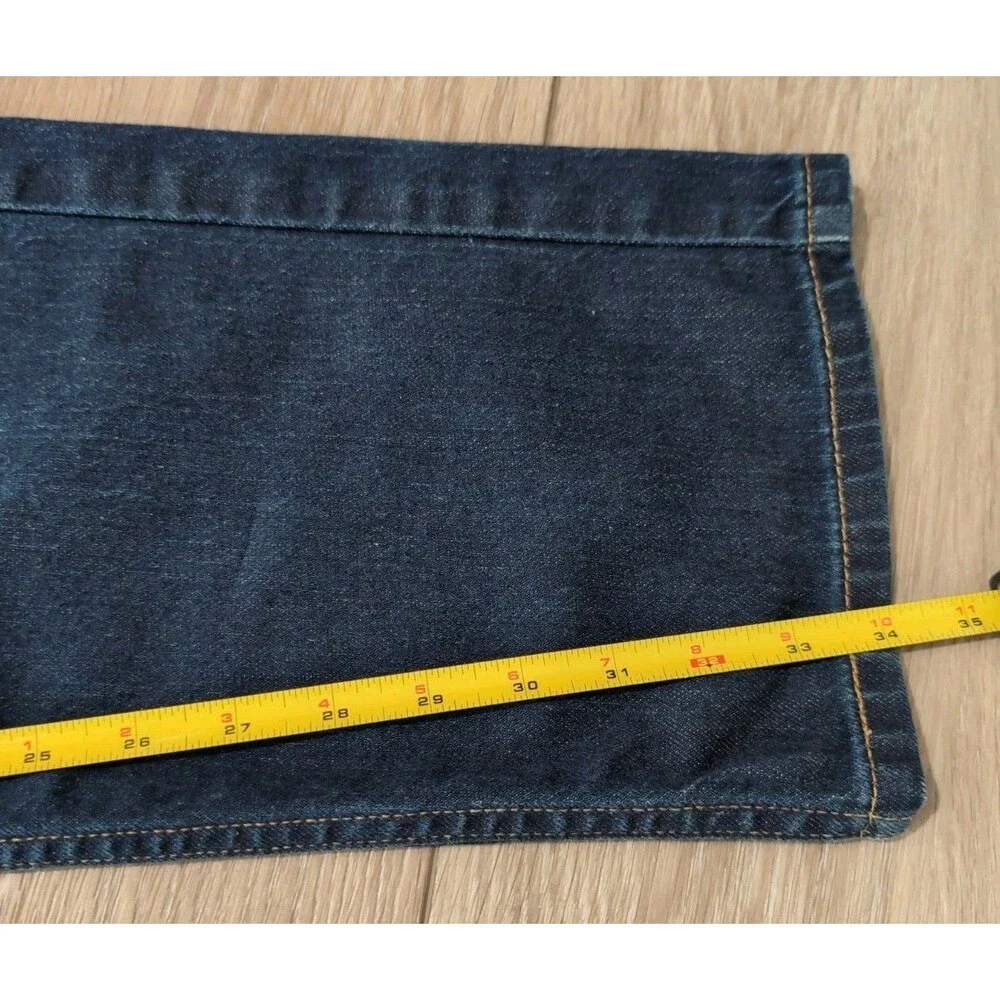 LEVI'S 505 DENIM STRAIGHT STRETCH BLUE JEANS in MENS SIZE 36 X 34 DARK WASH EUC